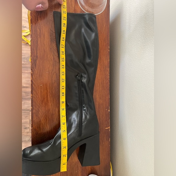 ALDO Maritza Black Platform Stretch Over Knee-High Boots Size 10 Y2K/90s Retro - Picture 10 of 16